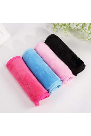 Hangfox 5'li Tekrarlı Kullanım Mikrofiber Yüz Temizleme Bezi - Dayanıklı Kenar, Hızlı Kuruyan, Kokusuz, Tüm Cilt Tipleri İçin, Sadece Sıcak Suyla Makyaj Ve Yetiği Temizler Mavi, Pembe, Pembe, Siyah, Mor