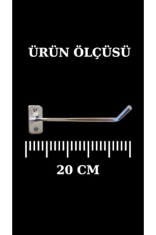 200 Adet 20 Cm Suntaya Kanca Duvara Monte Kanca Çok Amaçlı Krom