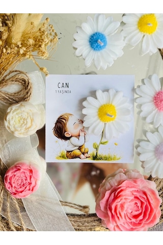 Bernami Mum Pinterest 25 Adet Özel Tasarlanmış Kart Ve Papatya Mum. Bebek Doğum, Babyshower, Doğum Günü, Hediyelik Diğer
