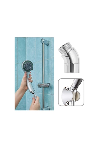 135 Derece Duş Kolu Dirsek Adaptörü, Kulplu Duş Başlığı Dirsek Adaptörü, Krom