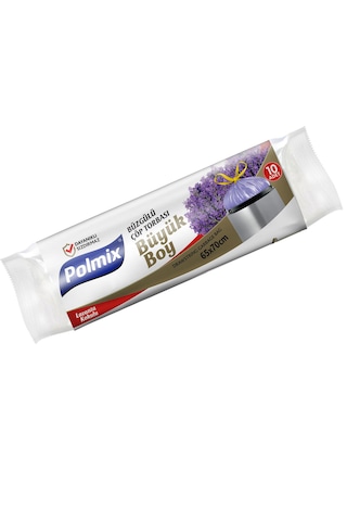 30 Rulo Büyük Boy Lavanta Kokulu Büzgülü Çöp Torbası 65 X 70 Cm
