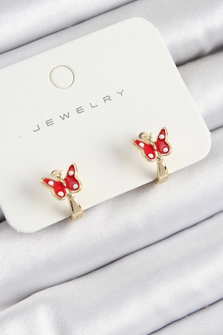 Pirinç Kelebek Model Gold Renk Çocuk Küpe Çok Renkli Pirinç Kelebek Model Gold Renk Çocuk Küpe Çok Renkli