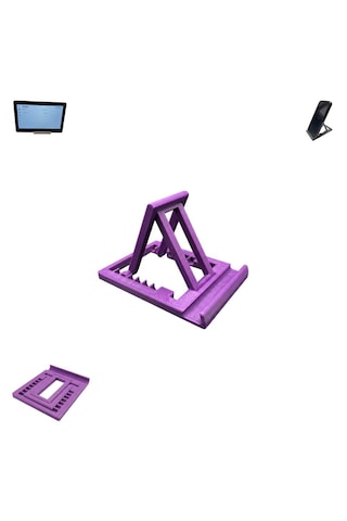 Özel Üretim Katlanabilir & Ayarlanabilir 7 Kademeli Telefon Tablet Standı Tablet Telefon Tutucu Lila