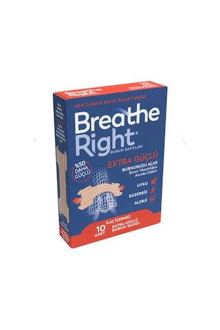 Breathe Right Burun Bandı Extra Güçlü Standart Boy 10 Lu Breathe Right Burun Bandı Extra Güçlü Standart Boy 10 Lu