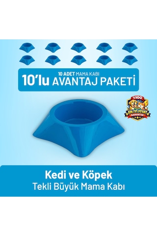 Kedi Ve Köpek Tekli Büyük Mama Kabı - 10 Adet