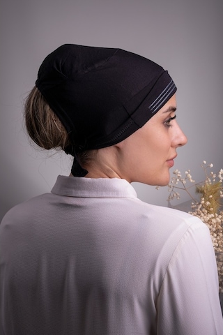 Siyah Arkadan Bağlamalı Iç Bone Viskon Kumaş Kaymaz Silikonlu 300 Siyah