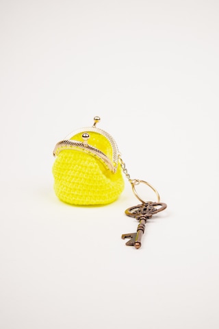 Fabric Craft Bag Mini Bozuk Para Cüzdanı Anahtarlık Klipsli Limon Sarısı