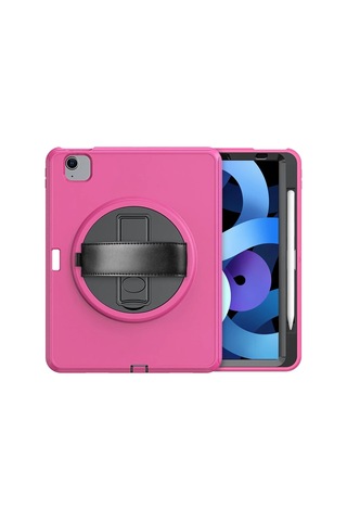 Apple İpad Uyumlu 2025 10.9 10.nesil A16 Kılıf Hand Strap Tablet Kılıfı - Pembe Diğer