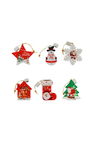 Yifomall 6 Adet Noel Led Asma Aydınlatma, 3 Aydınlatma Modu Sürekli/çabuk Flash/yavaş Flash , Islak Beyaz Işık, Noel Dekorasyonu Çok Renkli