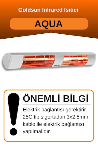Aqua 3000 Watt Gsa30by Kumandasız Suya Dayanıklı Elektrik Isıtıcı