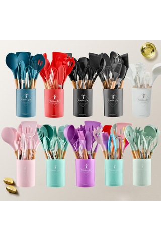 Teltree Su Yeşili Silikon Çelik Kelepçe Seti - Evde Pişirme Araçları, Kol Saati Ve Saklama Kavanozu İle Komplet Paket