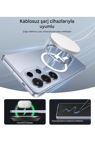 Samsung Uyumlu S25 Ultra Şeffaf Magsafe Kılıf Safe Şeffaf