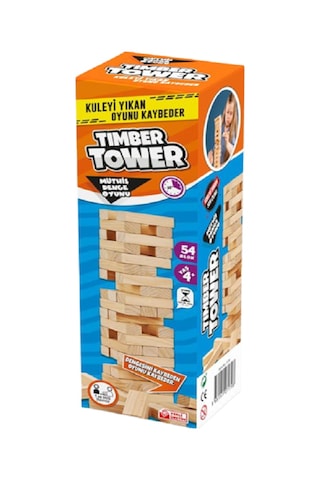 Timber Tower Denge Jenga 54 Parça Ahşap Denge Kule Oyunu