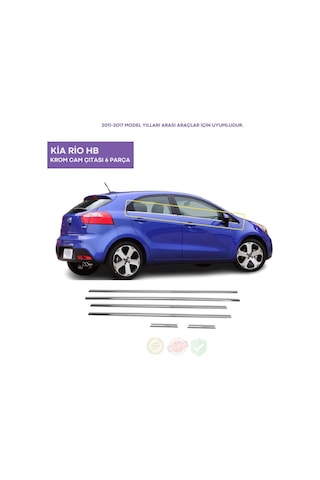 Kia Rio Hb Uyumlu Kasa Krom Cam Çıtası 6 Parça 2011-2017 Pasl