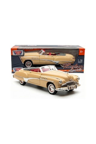 Motormax 1:18 1949 Buick Roadmaster Diecast Model Araba - Bej - Metal Koleksiyon Araç Lisanslı