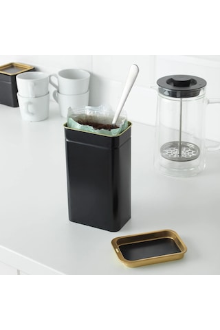 Ikea Blomnıng Gıda Kavanozu 11 X 7 X 20 Cm Siyah Altın Siyah - Altın