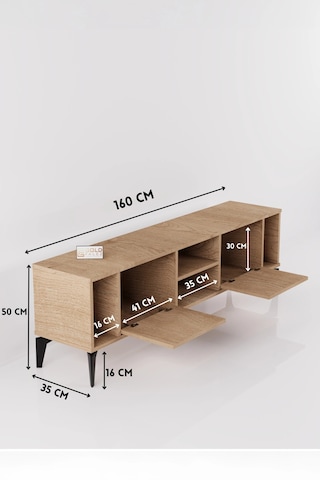 Linya Tv Sehpası Suntalam Bej 160x35 Cm Çok Renkli