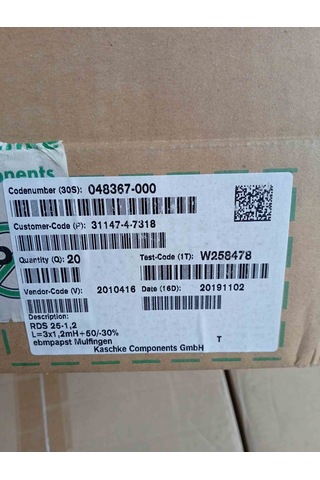 048367-000 Kaschke 3 X 1.2 Mh 3 Ayrı Faz İçin 1,2 Mh Endüktans 2 Adet