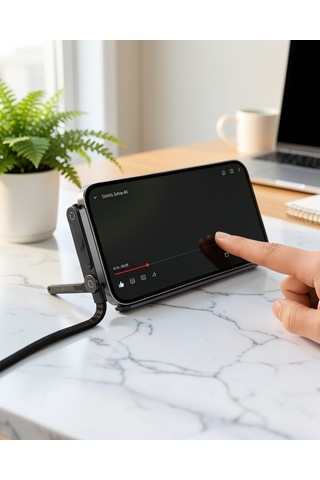 Katlanabilir Telefon Standlı 240w Type-c Hızlı Şarj Kablosu 0