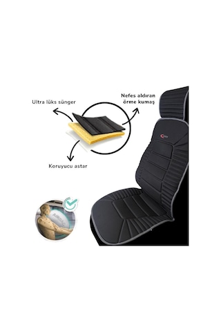 Space Oto Koltuk Minderi, Renault Araçlarla Uyumlu 2'li Set Özel Tasarım Minder Premium 001