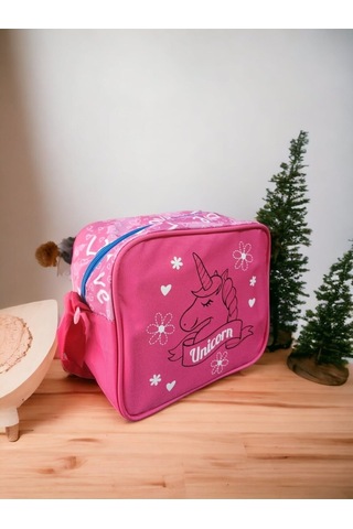 Unicorn Baskılı Kaliteli Okul Çantası Ve Beslenme Çantası Çok Renkli