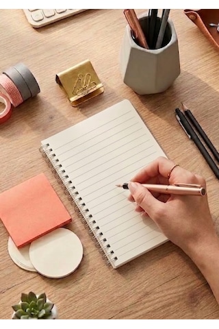 A5 Not Defteri Renkli Şekilli Kapak Üstten Ve Yandan Spiralli Çizgisiz Ve Çizgili Defter 50 Yaprak 2'li Set Çok Renkli