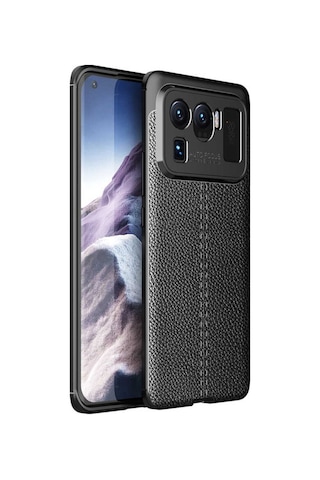 Xiaomi Mi 11 Ultra Kilif Lens Deri Görünümlü Niss Silikon Kapak 484829275