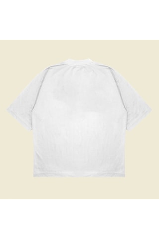 Tarzsokak Japonca Baskılı Oversize Unisex Pamuklu Nefes Alan Kalın Kumaşlı Beyaz