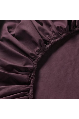 Çift Kişilik Lastikli Çarşaf Vişne Çürüğü-bordo Renk Meridyendukkan 180x200 Cm Pamuk