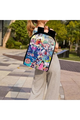 Trendooze Uygun, Siyah Siyah Sırt Seyahat, Sailor Organizasyon Moon Kawaii Karikatür, İş İnç İle, İçin, Genç, Dizüstü Çoklu Cf43 Çantası, Çalışması Bölmeleri Bilgisayara 15.6 Mf Siyah