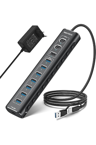 Rshtech A11 11 Port Güçlendirilmiş USB C 2x10 Gbps Usb C 1x10 Hub