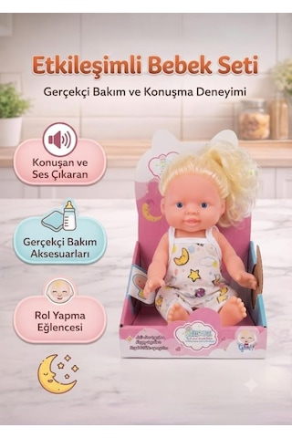 TıfılToys Sesli Oyuncak Bebek Taranabilir Saçlı Özel Standlı Roza Bebek İle Rol Yapma Oyunu 15842988