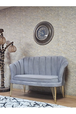 İkili İstiridye Gold Kaplama Telli Ayak Çay Seti Koltuk Tekli Ber Çok Renkli