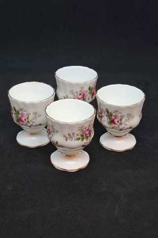 Lavender Rose Bone China Antika Yumurtalık 7.5x5 Cm 4 Adet Beyaz