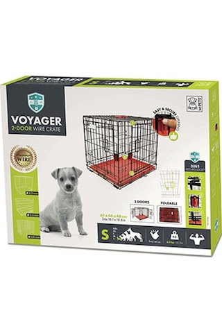 M-pets Voyager 2 Kapılı Köpek Kafesi Small Kırmızı 61x46x48 Cm 244-52027.01