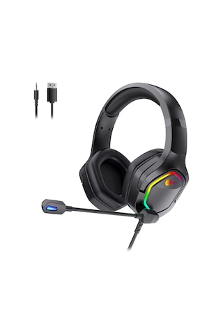 Lecoo HT403 3.5 MM Jack + USB Kablolu Kulak Üstü RGB Gaming Kulaklık