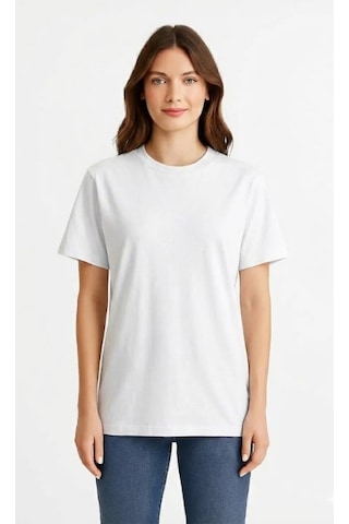 Markapia Woman Kadın %100 Pamuk Basic T-shirt Beyaz