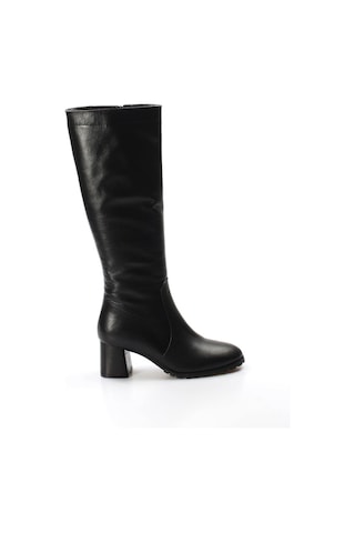 Hakiki Deri Kürklü Kadın Kalın Topuklu Çizme 064kza998 001