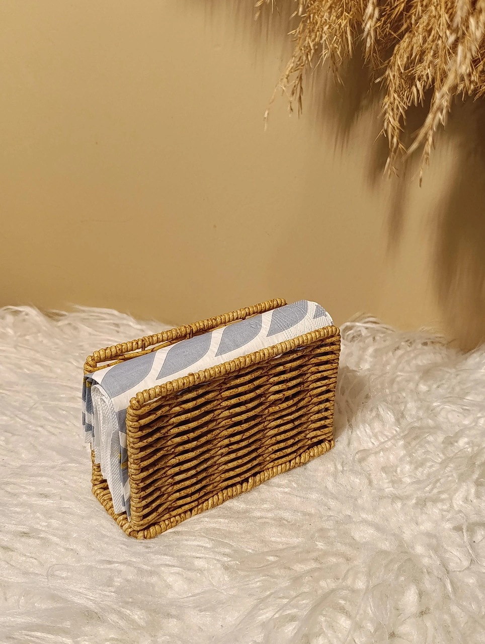 Hasır Rattan Kare Peçetelik Diğer