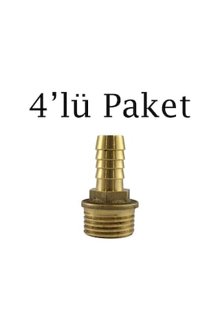 Brio Hava Hortum Erkek Rekoru 1/2 12mm 4'lü Paket 1/2