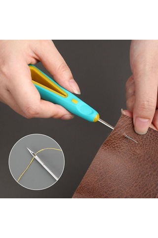 Vkemall Lastik Saplı Delme-nakış İçin El İşçiliği Ayakkabı Tamiri Ve Yapımı Araçları Silikon Bandlı, Kanca Ve Delici Uçlu