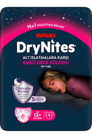 Drynites Emici Gece /külot Bez Kız 13+yaş 48-60kg Xl 9 Adet XL