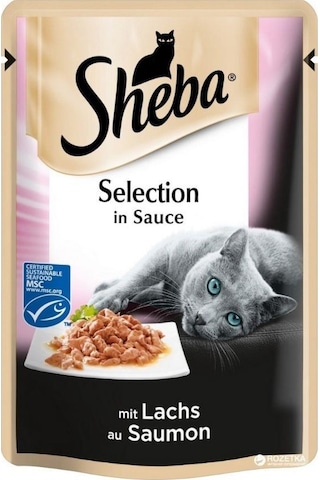 Sheba Selection Somonlu Pouch Yetişkin Kedi Yaş Maması 12 x 85 G