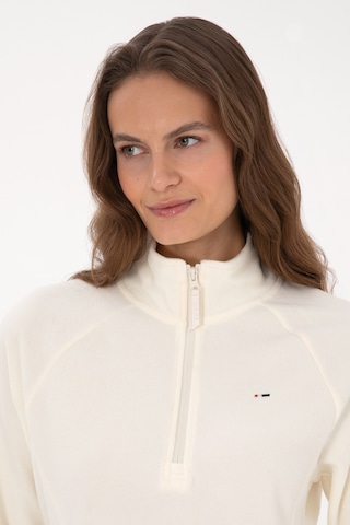 U.S. Polo Assn. Kadın Krem Fermuarlı Dik Yaka Polar Sweatshirt 50316714-VR256
