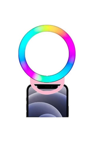 Şarjlı Aynalı Rgb Renkli Ring Light Selfie Işığı