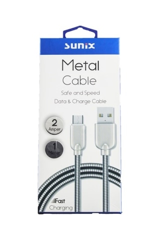 Sunix Sc-14 Type-C Telefon Şarj Data Metal Kabl 1M