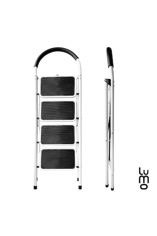 4 Basamaklı Katlanır Merdiven Kaymaz Geniş Basamaklı Ev & Mutfak Tipi 150 Kg Kapasite Emniyetli 1 Adet