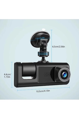 S-1 1080p Araç İçi Kamera 3 Kameralı Ön Görüş - Geri Görüş - İç Görüş Gece Görüşlü