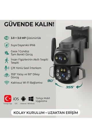 360 Hareketli Wifi Waterproof Akıllı Ip Güvenlik Kamerası Carecampro Uygulama Akıllı Ip Dış Mekan Kamerası