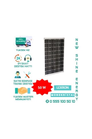 50w Monokristal Güneş Paneli